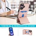 thumbnail image 6 of Compatible with iPhone 16 Plus Case, with PU Leather Credit Card Holder Magnetic Back Stand Rugged Slot Mobile Flip Purse Phone Cover for iPhone 16 Plus Women Men - Rosegold, 6 of 7