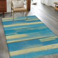 thumbnail image 3 of Blue Yellow Area Rug 3x5 FT, Non Slip Entryway Bedside Carpet, Vintage Farmhouse Abstract Wooden Grain Washable Soft Floor Carpet Indoor Mat Throw Rug for Dorm Kitchen Home Office, 3 of 9