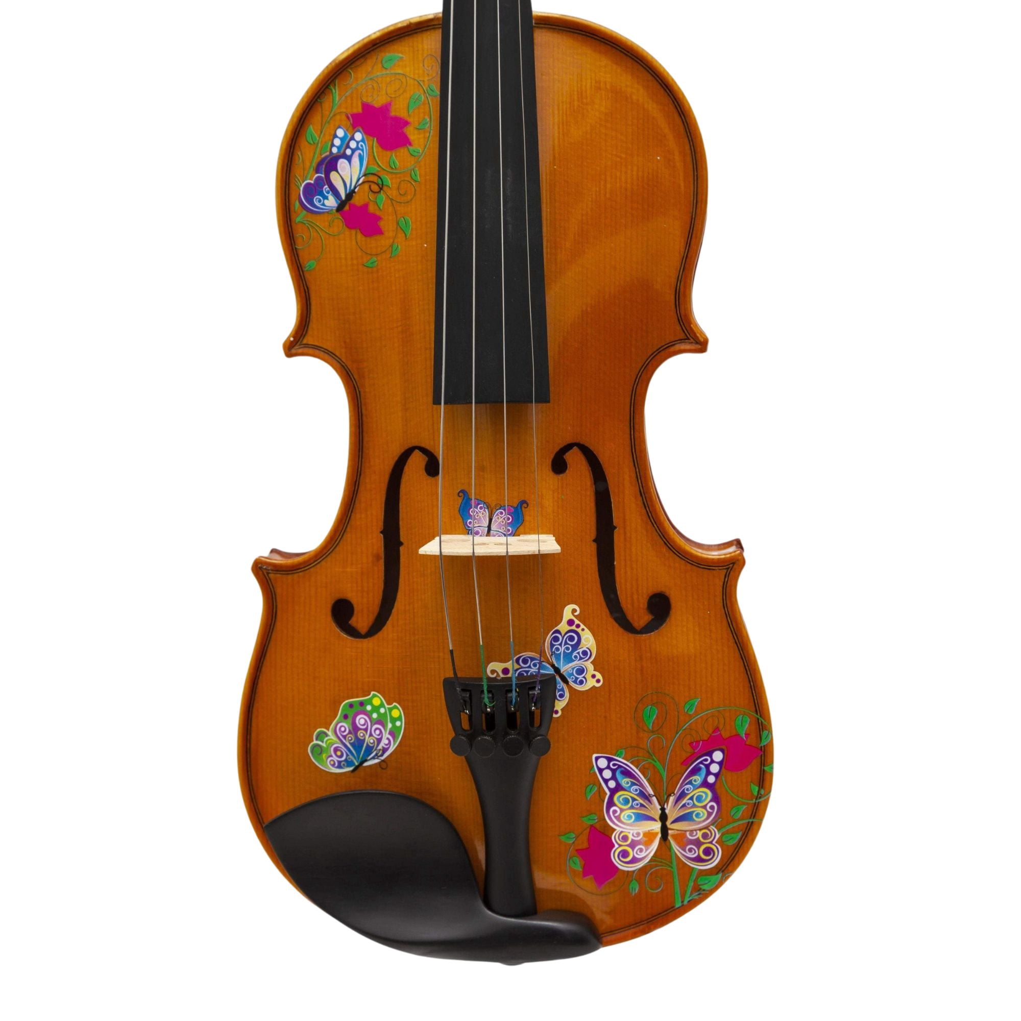 Rozanna’s Violins Butterfly Dream II Bejeweled Violin Outfit with Greco 4/4 | Includes Bow, Rosin, Case & Strings