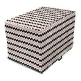 thumbnail image 1 of Geometric Dog Crate Cover, Chevron Pattern Illustration of Horizontal Zigzag Lines Print, Easy to Use Pet Kennel Cover for Dogs, 35" x 23" x 27", White Charcoal Grey and Coral, by Ambesonne, 1 of 6