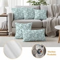 thumbnail image 6 of Outdoor Pillow Covers Summer Green Leaves Watercolor Leaf Seamless Waterproof Pillow Cases 20x20 Set of 2, Pastoral Plant on Teal Throw Pillow Cover Pillowcase for Patio Balcony Couch Garden, 6 of 9