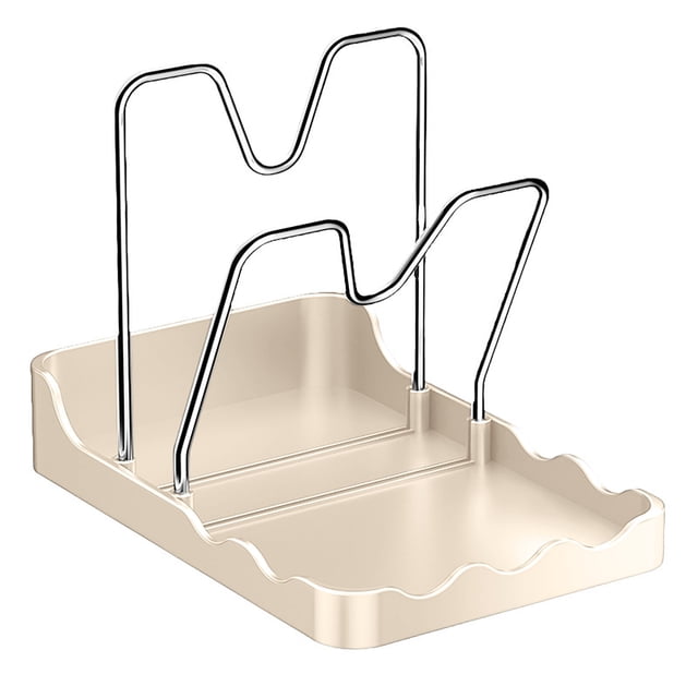 Stainless Steel Stove Top Spoon Rest and Lid Organizer for Kitchen Countertop—Durable Utensil Holder with Heat- Resting Bar and -Layer Lid Rack for Cooking and Serving