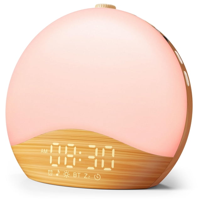 Despertador Sunrise Ecozy Wood Grain con sonido de ruido blanco