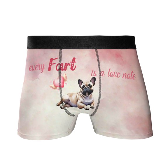 Every Fart is Love Note French Bulldog Guilty Face Happy Valentine's All Over Print Boxer Briefs Underwear for Men Dad Dog Lover Gifts - 01016