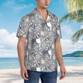 thumbnail image 5 of Xecao Cute Dog And Flowers print Hawaiian shirt - a stylish short-sleeve button-down for men, perfect for casual beach and tropical outings., 5 of 9