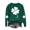 thumbnail image 4 of ZVAVZ Hauts d'Entraînement pour Femmes, Tunique Irlandaise à Manches 3/4, Col Rond Vert, Chandail Graphique pour la Fête du Papa, Vert, TG, 4 of 5
