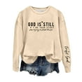thumbnail image 3 of SIYUDAN Women Sweatshirt Long Sleeve Sweatshirt for Womens Pullover Sweatshirts Beige Pullover Adult Crewneck for Women Winter Sweatshirt Street Style Clothes, 3 of 3