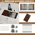 thumbnail image 4 of CASAINC 33" Stainless Steel Double Bowl Undermount Workstation Kitchen Sink with Accessories, Brushed Stainless Steel, 4 of 8
