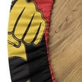thumbnail image 5 of Ambesonne Emoji Fitted Round Tablecloth, Soccer Sport German Flags, 56"- 60" Diameter, Yellow Dark Coral Black, 5 of 5