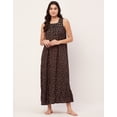 thumbnail image 3 of Moomaya Sleepwear, Sleeveless Long Nightdress, Printed Square Neck Nightgown Maxi, 3 of 9