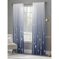 thumbnail image 4 of Blue Floral Sheer Curtains 96 Inch Length 2 Panels Set, Gradient Stripe Garden Plant Branch Texture Voile Window Treatment Semi Sheer Long Curtains Drapes for Bedroom/Living Room/Kitchen 52"x96"x2, 4 of 7