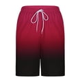 thumbnail image 4 of Men's Gradient Print Beach Shorts Walking Bermuda Slacks Travel Casual Summer Board Shorts with Compression Liner, 4 of 5