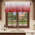 thumbnail image 6 of Red Geometric Curtain Valances for Windows, Kitchen Valance Window Treatments Panel 2 Pack, Modern White Stripe Abstract Distortion Art Rod Pocket Short Curtains for Bathroom Bedroom 60 x 18 Inch, 6 of 8