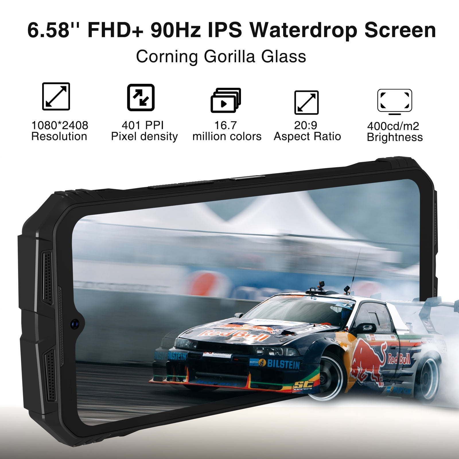 DOOGEE S Punk Rugged Smartphone Android Phone, 16GB+256GB/1TB, 10800mAh 33W Charging, Super Speaker, 50MP+16MP, 6.58" FHD+,IP68 Waterproof/LED Light/4G Dual SIM/NFC/OTG/Face/Fingerprint Unlock
