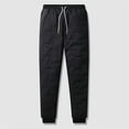 thumbnail image 2 of 4XL 1 Uds. Pantalones informales lisos de invierno cálidos con forro polar y cordón para hombre, 2 of 4