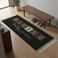 thumbnail image 6 of Hallway Runner Rug 2'x 6', Black Reversible Washable Rug with Tassels, Farmhouse Country Vintage Wooden Grain Plaid Decorative Modern Soft Carpet Mat for Living Room, Kitchen, Dining Room, 6 of 9