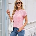 thumbnail image 6 of Women Summer Cap Sleeve Tops Casual Knit Short Sleeve Sweater Loose Fit Shirts Pink M, 6 of 9
