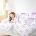 thumbnail image 3 of Erosebridal Cute Bowknot Twin Comforter Sets for Girls, Purple Ribbon Bedding Set, Colorful Stars Reversible, 1 Comforter and 1 Pillowcase, 3 of 6