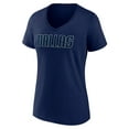 thumbnail image 2 of Women's Navy Dallas Mavericks Wordmark V-Neck T-Shirt, 2 of 3