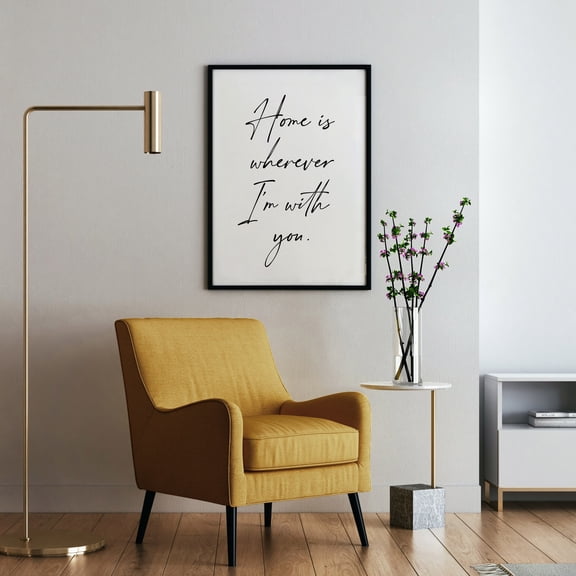 YaHaku Home Is Wherever I'm With You Wall Art, Home Sign, Modern Home Decor, Newlywed Gift, Love Quote Poster
