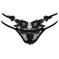 thumbnail image 4 of Clearance Cqxid525 Women's Thongs Lace Underwear for Women Breathable Bikini Lightweight Soft Hipster Panties Stretch Panties Black, 4 of 4