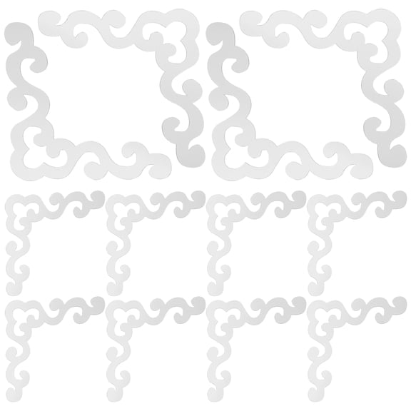 WEAVILUX 12Pcs Acrylic Mirror Wall Corner Decals Silver Self Adhesive Decorative Stickers for Home