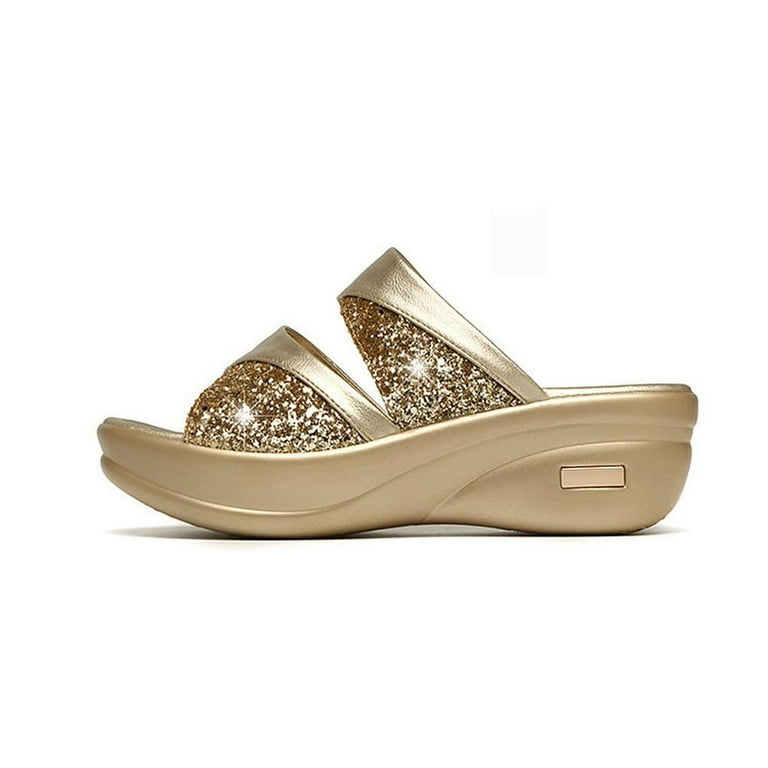 Kukoosong Wedge Sandals for Women Fashion Summer Solid Peep Toe