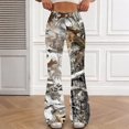 thumbnail image 6 of Grblisyd Girls Uniform Pants Kids Stretchy Elastic Waist Camo Maple Leaf Print Flare Pant with Pockets for 5-15 Years, 6 of 6