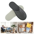 thumbnail image 4 of Unique Bargains 1 Pair Disposable Slippers Foldable Closed Toe Anti-slip Hotel Slippers Deep Gray, 4 of 5