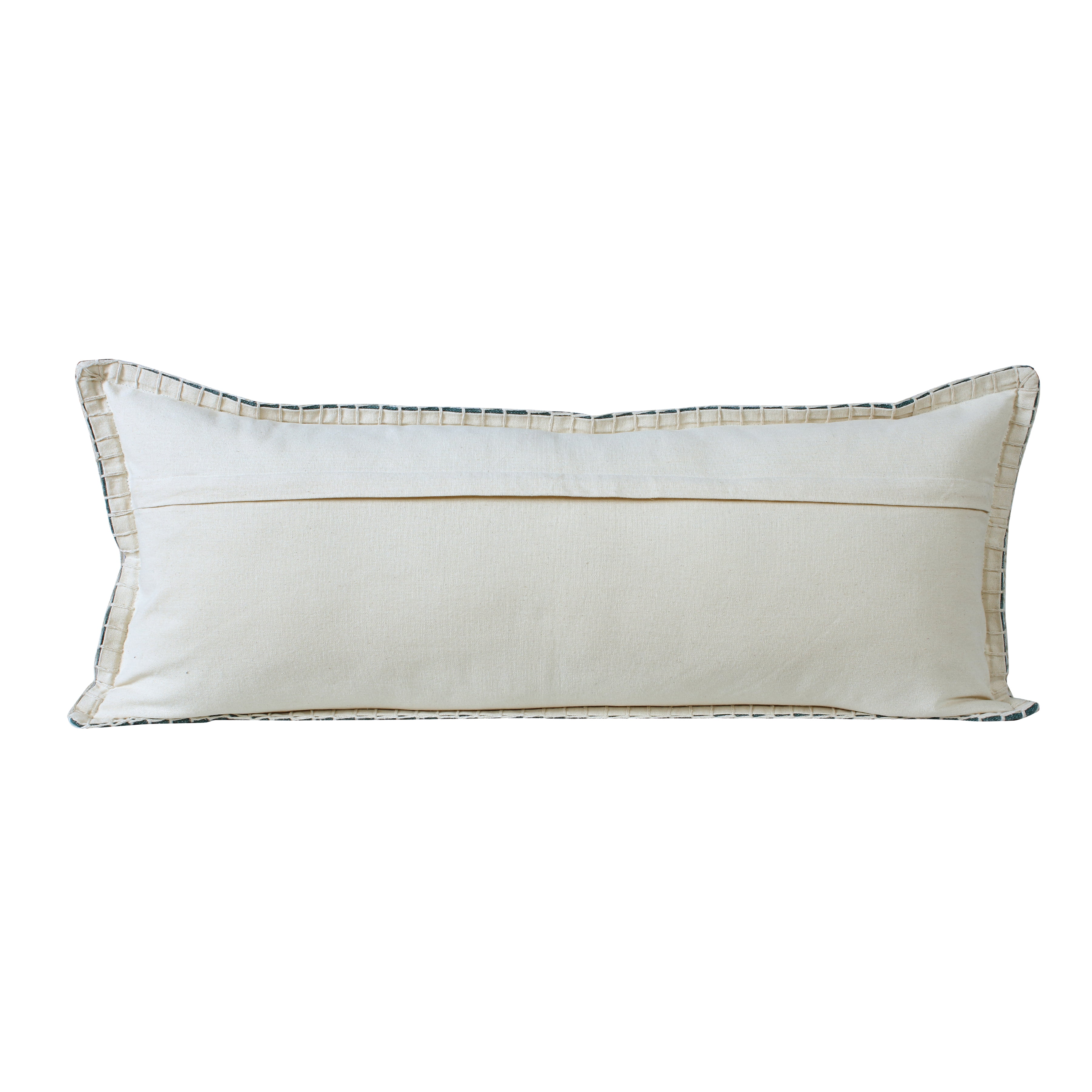 Ox Bay Wilma 14" x 36" Emerald Green Stitch Bordered Cotton Adult Decorative Throw Pillow