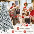 thumbnail image 4 of Gymax 7.5ft Snow Flocked Hinged Artificial Christmas Tree Unlit Holiday Decor, 4 of 9