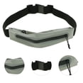 thumbnail image 3 of Unique Bargains 1 Pc Single Pocket Running Waist Pack for Hiking Gym Polyester Light Gray, Black, 3 of 4