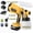 Yellow, variant on LabTEC High-Pressure  Electric Cordless Paint Sprayer Paint Gun 3 Spray Patterns & 2 5.5Ah Batteries and Charger or House Painting Furniture Cabinets Fences Walls