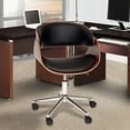 thumbnail image 4 of Armen Living Julian Chaise de Bureau Moderne en Similicuir Noire, 4 of 5