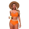 thumbnail image 2 of Two Piece Swimsuit, Womens Bikini Swimsuits, 2 Piece Bathing Suits for Women, Bathing Suit for Women 2 Piece, Women's High Waisted Two Piece Swimsuits Bikini Sets As Bathing Suits, Saffron M, 2 of 5