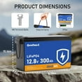 thumbnail image 2 of GrnOas.E 12V 300Ah LiFePO4 Lithium Battery, Built-in 150A BMS, 15000 Deep Cycles, 3840Wh, Low Temp Protection Lithium Iron Phosphate Battery for Golf Cart, RV, Trolling Motor, Marine, Solar, off-Grid, 2 of 8