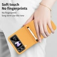 thumbnail image 2 of MonsDirect for 6.7 inch Samsung Galaxy Z Flip 4 5G 2022 Case with A Capacitance Pen, Two Hinge Protection Hard PC Back Anti-Drop Shockproof Full Coverage with S Pen Holder for Galaxy Z Flip 4, Orange, 2 of 7