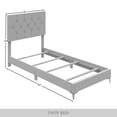 thumbnail image 6 of Castle Place Luxurious Crystal Velvet Upholstered Twin Bed With 2 Nightstands, Black, 6 of 7