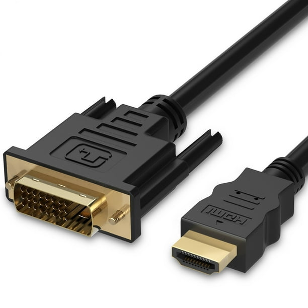 inaktive lyse forfængelighed HDMI to DVI Cable (6 FT), Fosmon DVI-D to HDMI Cord Bi-Directional Gold  Plated High Speed HDMI (Type A) to DVI for HDTV, Apple TV, Smart TV, PS3/PS4,  Xbox One X/One S/360,