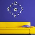 thumbnail image 4 of Modern Wall Clocks Frameless DIY Large 3D Non Ticking Clock For Living Room Sliver, 4 of 6