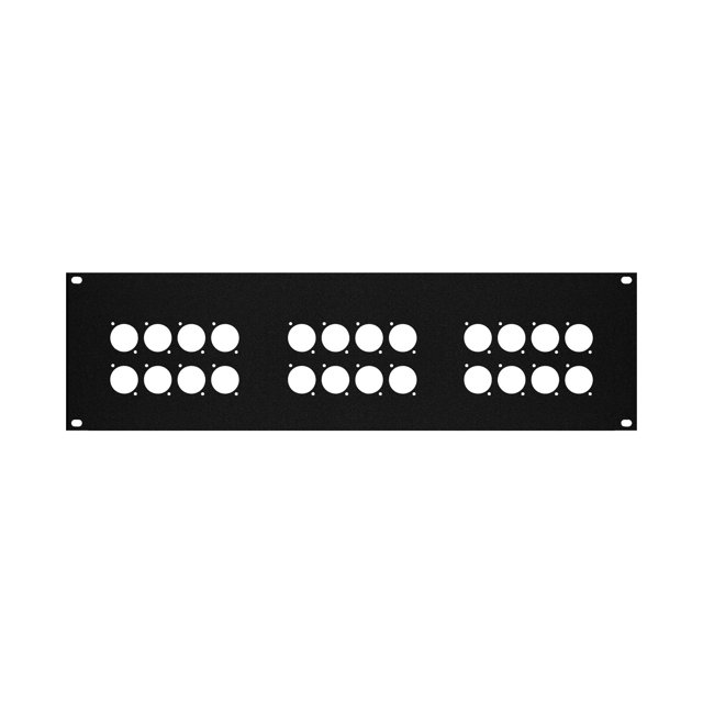 Elite Core RP3U-24D-TIE Panneau de Rack avec 24 Perforations Série D en 3 Groupes de 8, 3U