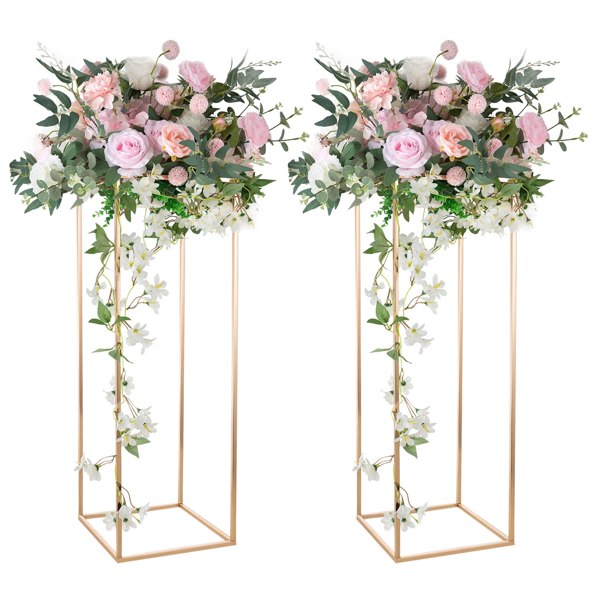 31.5in Tall Wedding Centerpieces Vase, Metal Floor Vase Column Flower
