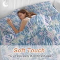 thumbnail image 4 of Ocean Plant Bedding Duvet Cover Set Twin Size 4 Pieces Watercolor Blue Seagrass Coral Pigment Bedding Set with Zipper Closure, 1 Comforter Cover 68x86 Inches 1 Flat Sheet & 2 Pillow Cases, 4 of 7