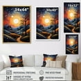 thumbnail image 4 of Designart "Yellow Navy Blue Mid Century Abstract Horizon" Landscape & Nature Floater Framed Canvas Print, 4 of 7