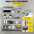thumbnail image 4 of KFFKFF 5-Layer Adjustable Storage Rack, 60x18.5 Inch, Stainless Steel - Ideal for Kitchen, Office, and Garage - Each Layer Holds up to 330lb, 4 of 9