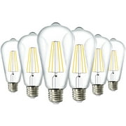 Sunco Lighting 6 Pack ST64 LED Bulb, Dimmable, 8.5W=60W, 5000K Daylight, Vintage Edison Filament Bulb, 800 LM, E26 base, Restaurant or String Lights - UL, Energy Star