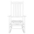 thumbnail image 2 of Tcbosik Wooden Rocking Chair Outdoor, High Back Rocker Chair with Armrest for Porch, Patio, Backyard, White, 2 of 10