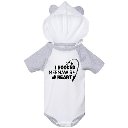 

Inktastic I Hooked Meemaw s Heart with Fishing Rod Gift Baby Boy or Baby Girl Bodysuit