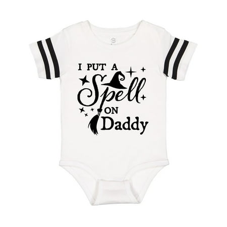 

Inktastic I Put a Spell on Daddy Witch Hat and Broom Gift Baby Boy or Baby Girl Bodysuit