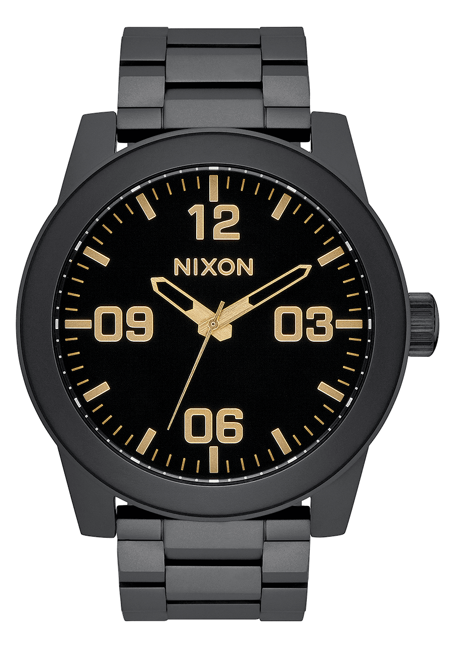 Nixon Gold/black 100m Water Resistant Automatic in Gold / Black Metallic Mens Accessories Watches for Men 
